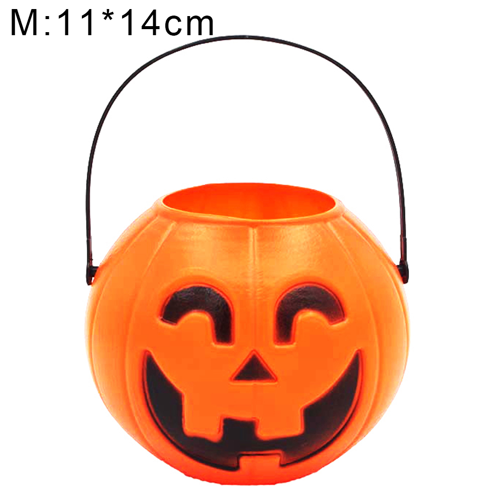 Halloween kurpitsa ämpäri kurpitsa karkkia haltija halloween temppu tai herkku ämpäri halloween juhlat sisustus kurpitsa karkkia ämpäri varastointi: M