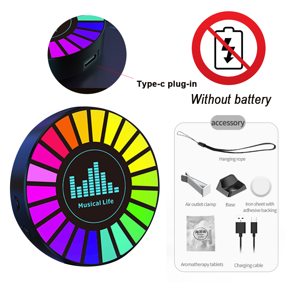Luz inteligente de ritmo musical para coche, luz LED RGB para ventilación de coche, opción de 256 colores, Control por aplicación de sonido, ambientador, lámpara ambiental