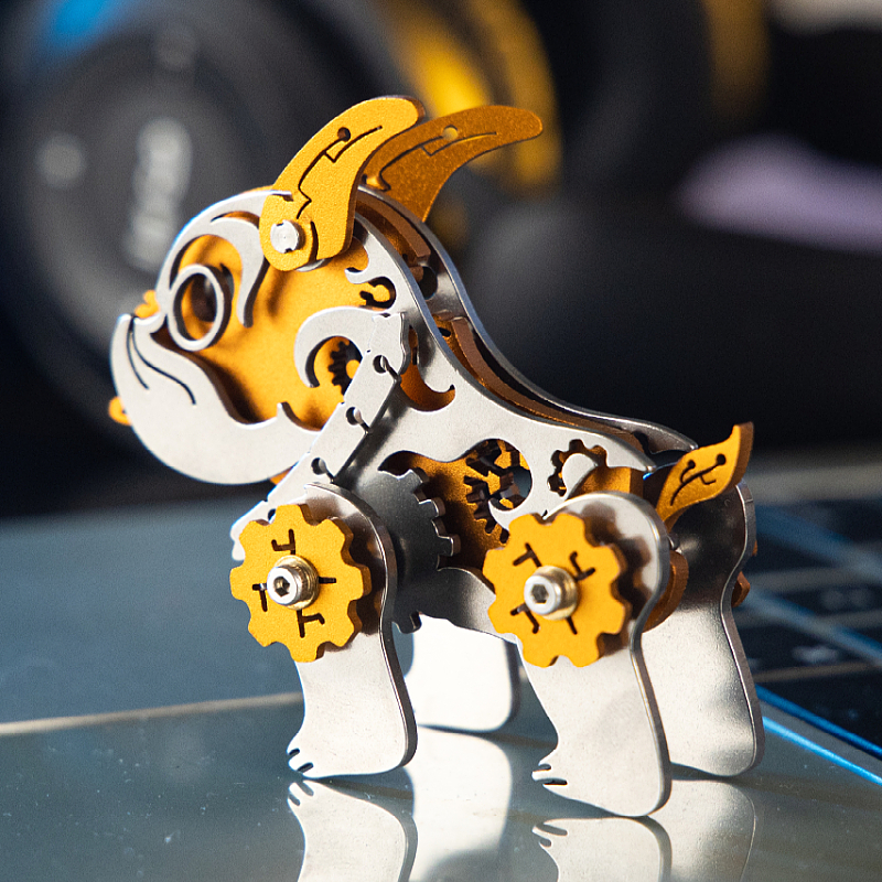 MOKR Bulldog 3D Metal Puzzle Toy DIY Assembly model kits Christmas Birthday Education and training