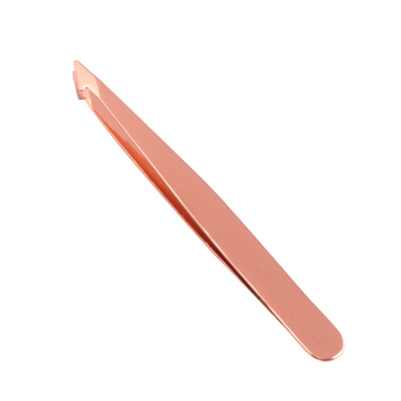 Eyebrow Tweezers Stainless Steel Face Hair Removal Eye Brow Trimmer Eyelash Clip Cosmetic Beauty Makeup Tools Shaving Tweezers: ROSE GOLD-4