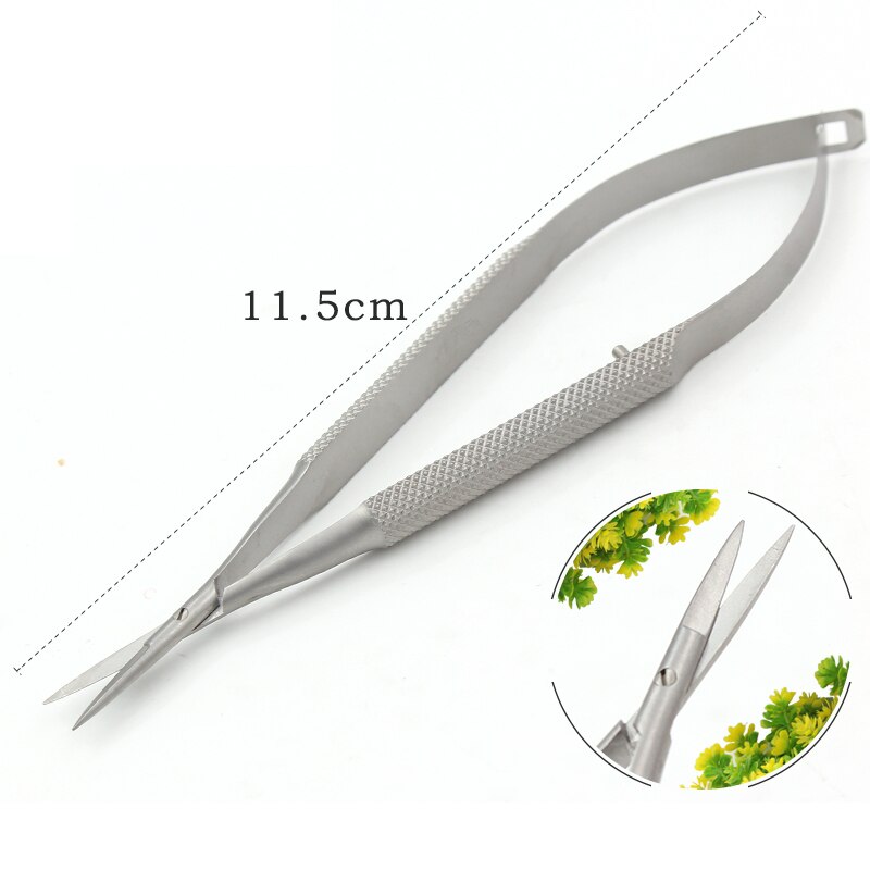 Mikroskooppiset instrumentit 12.5 cm mikrosasta, sidekalvo hammastettu, pihdit koettimet, koukut, lastat, tähystimet pinsetit: Punainen