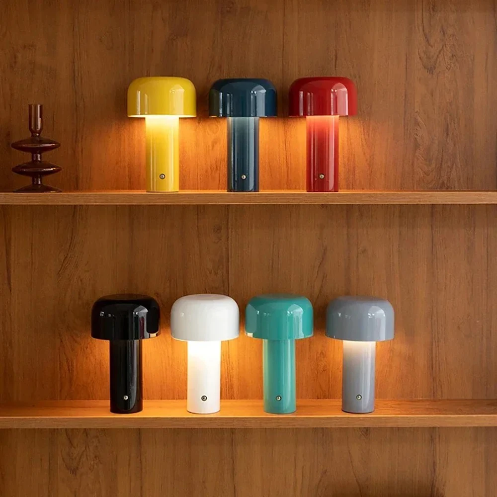 Italienische Pilz Tischlampe Tragbare Drahtlose berühren Wiederaufladbare Nachtlampe USB Schreibtischlampe Schreibtisch Dekoration Schlafzimmer Nachtlicht