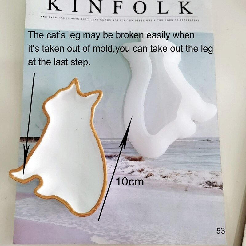 Shell Scallop Concrete Tray Silicone Mold Flower Plaster Clay Tray Jewelry Display Plate Epoxy Resin Molds: Cat