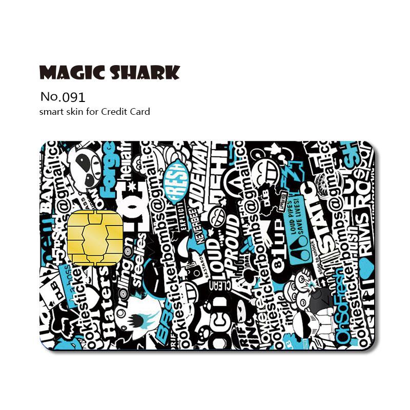 Magic Shark Super Man Wood Print Mountain Flag Venom PVC Credit Card No Fade Skin Sticker Film Case: 091