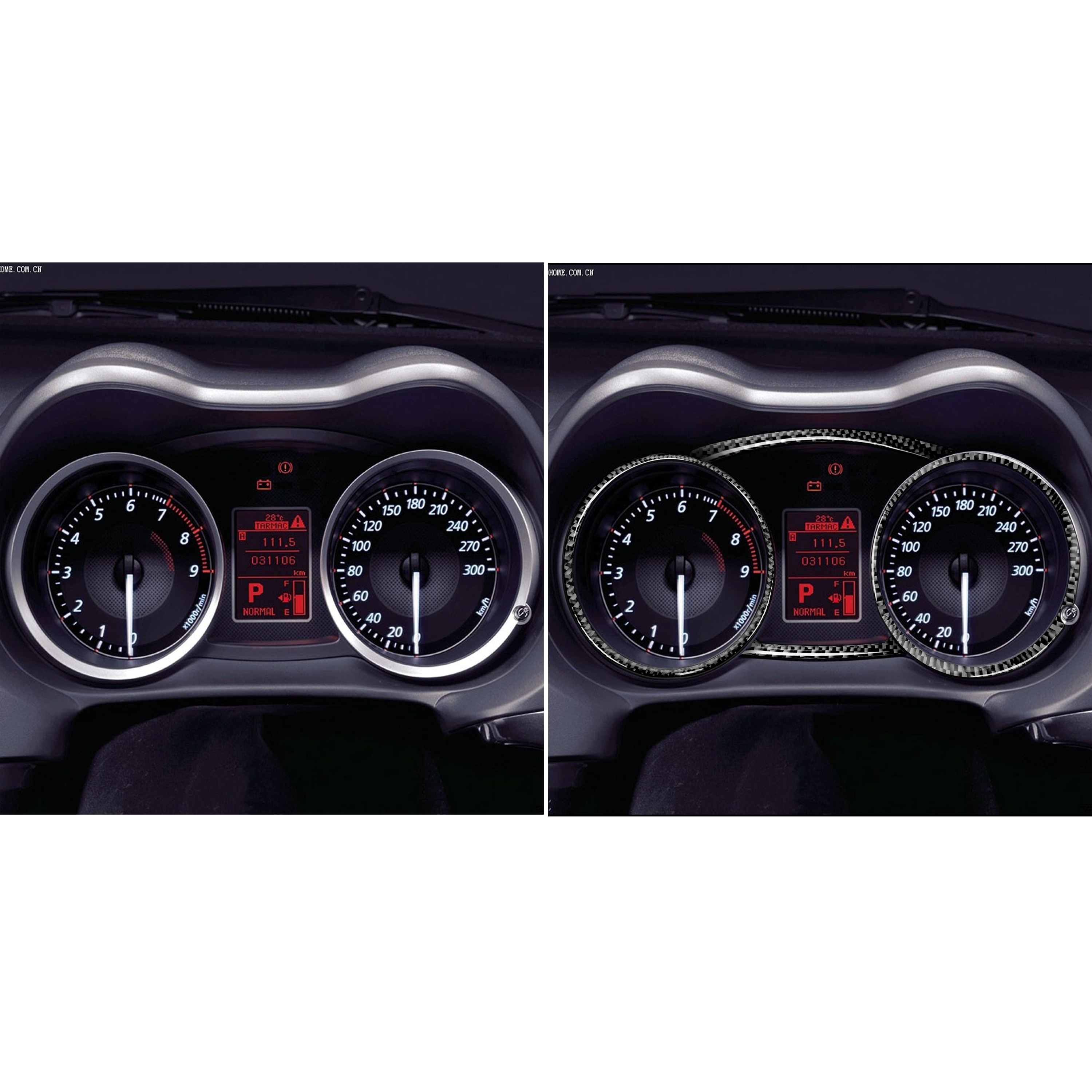 For Mitsubishi Lancer EVO X MR Speedometer Panel Frame Carbon Fiber Sticker Interior Trim Car Accessories