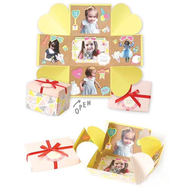 Baby explosie box wedding scrapbooking papier doos album card verjaardag valentijn explosie geschenkdoos: BA1601-07