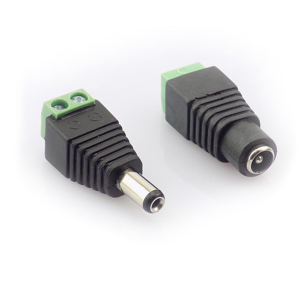 1 Pair Coax Cat5 To Bnc DC Power Male jack plug DC female Connector plug adapter Av BNC UTP for CCTV Camera Video Balun