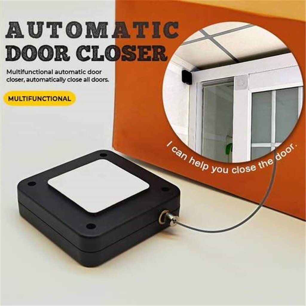 Multifunctional Punch-free Automatic Sensor Door Closer Self Closing Door With Drawstring Adjustable Close for All Home Doors