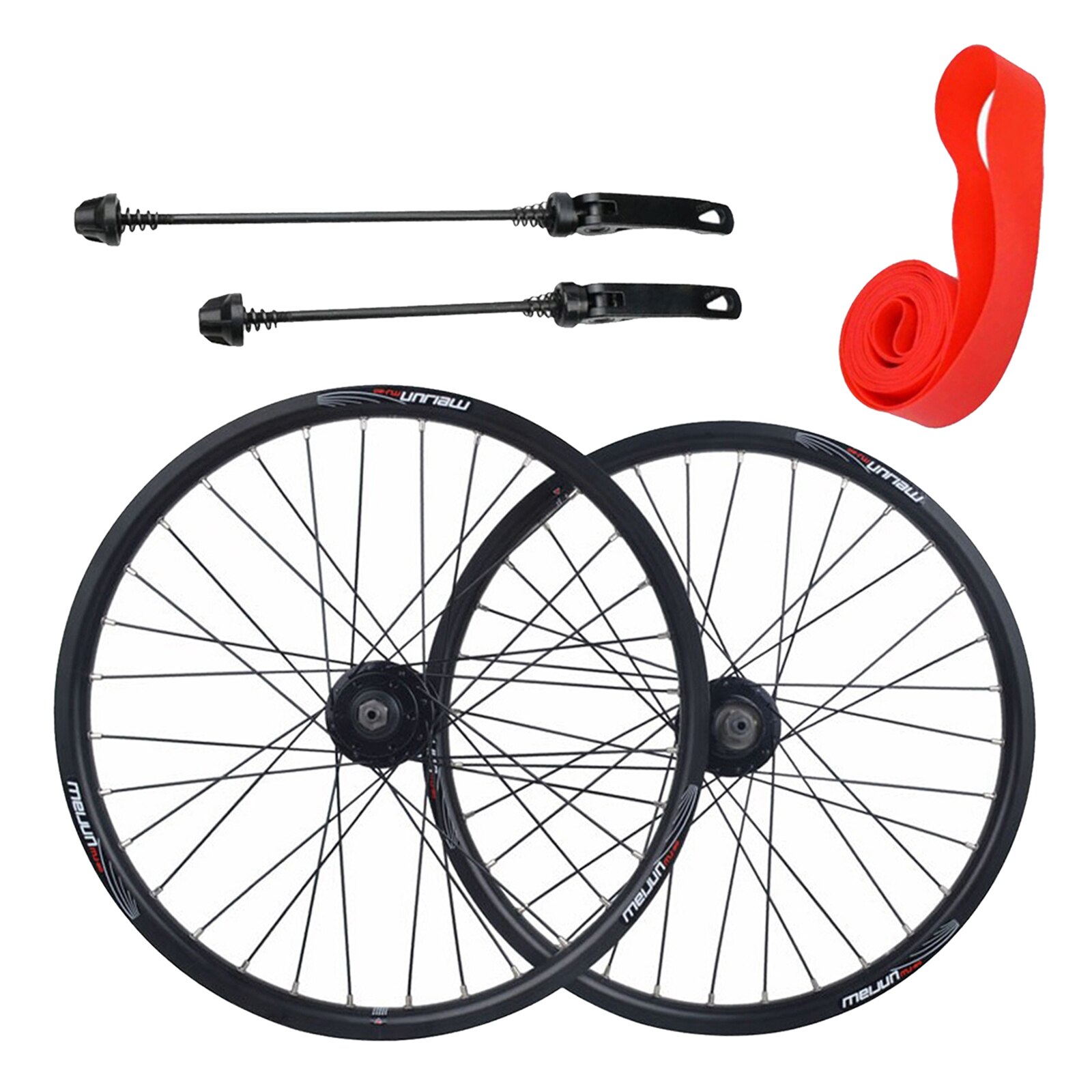 20 inch Folding Bike Wheel 20x1.25-2.215 Bicycle Wheelset Schrader Valve Disc Brake 32H Hub Wheels & Quick Release Skewer