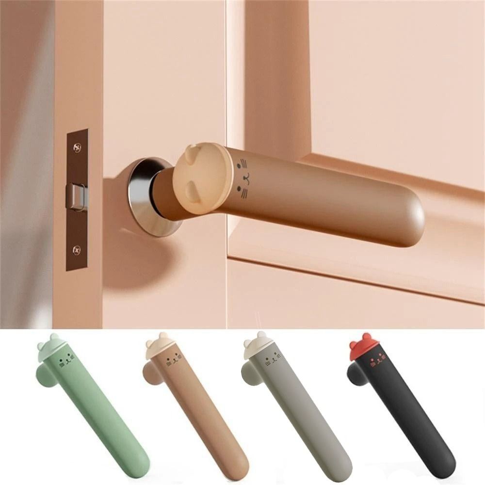Schattige Kattenvorm Siliconen Deurknop Handvat Hoes Antistatische Anti-Collision Mute Beschermende Pad Baby Veiligheidsdeur Hardware