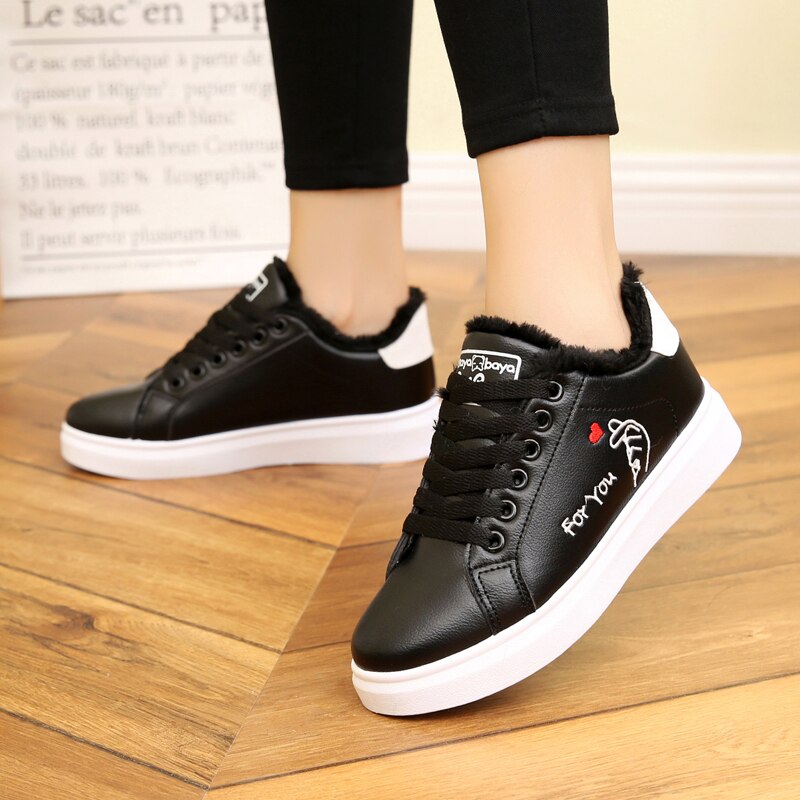 Winter Schoenen Vrouwen Wig Mand Alle-Match Ronde Neus Ondiepe Mond Vrouwelijke Schoenen Casual Sneaker Sport Jurk Effen stof