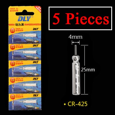 JIGEECARP 5pcs CR425 CR435 CR322 CR311 Electronic Fishing Float Battery Night Fishing Battery Lithium Pin Cells Float Accessory: 5pcs CR425