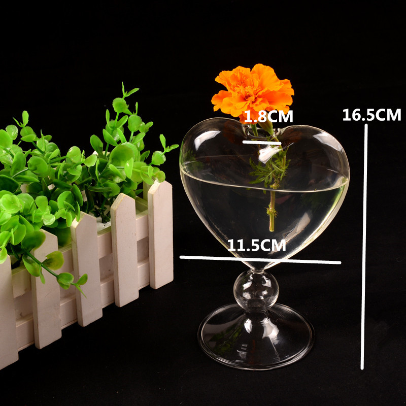 Glas blomkrukor plantera hjärta glasvas stående heminredning blomvas skrivbord dekorativ vas bröllopsfest dekor vaso