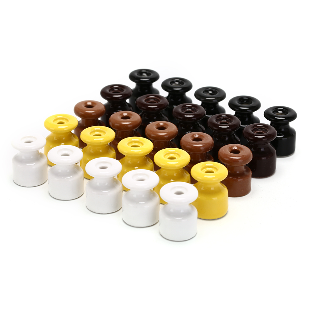 Isolant électrique en porcelaine, pour câblage mural, isolant en céramique haute fréquence, 5 couleurs, 5 pièces/lot
