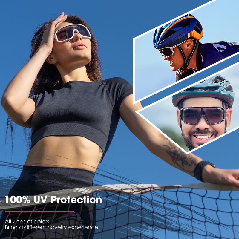 2 Packs Fotochromische Fietsen Zonnebril Mtb Fietsbril Bril Fiets Mountainbike Heren Sport Brillen Brillen