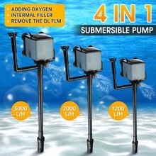 4 In 1 Aquarium Submersible Water Pump Internal Filter Aquarium Fish Tank Oxygen Pump 220V 20W/30W/45W