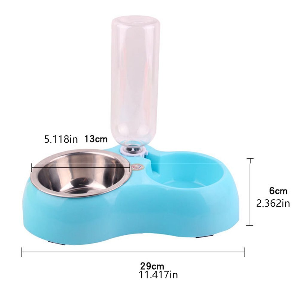 Draagbare voerbak voor huisdieren, plastic, automatische voerbak met dubbele poort, waterdrinkbak, voerbak voor katten, honden