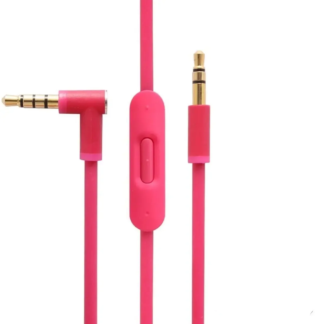 Cable de audio de repuesto con micrófono en línea y control para auriculares Beats by Dr Dre Solo/Studio/Pro/Detox: YELLOW