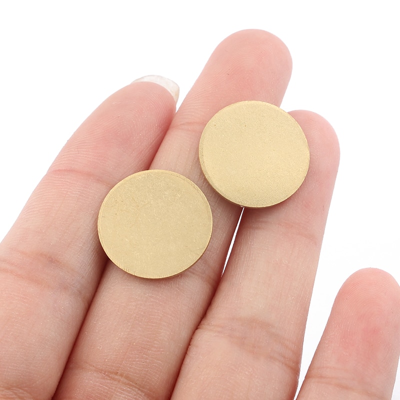 1 pakke rå messing charms rund skive blank stempling tag charms vedhæng til gør-det-selv halskæder øreringe smykker fremstilling