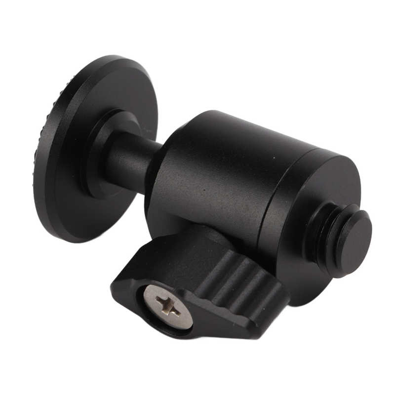 Ball Head Camera Mount Anodized Aluminum Alloy Tripod Ball Head Vertical 90° CNC Lathe for Phone