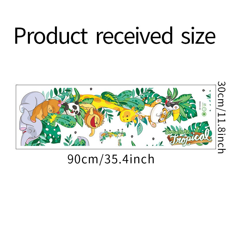 Cartoon Jungle Animal Elephant Wall Stickers Cute Vinyl Forest Decals DIY Home Decoration Baby Nursery Kids Room Wall Decor: 4
