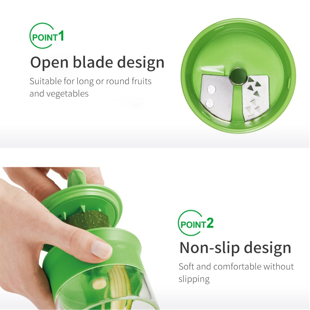 Vegetable Fruit Spiral Slicer Cutter Vegetable Spiralizer Grater Carrot Cucumber Courgette Zucchini Spaghetti Maker