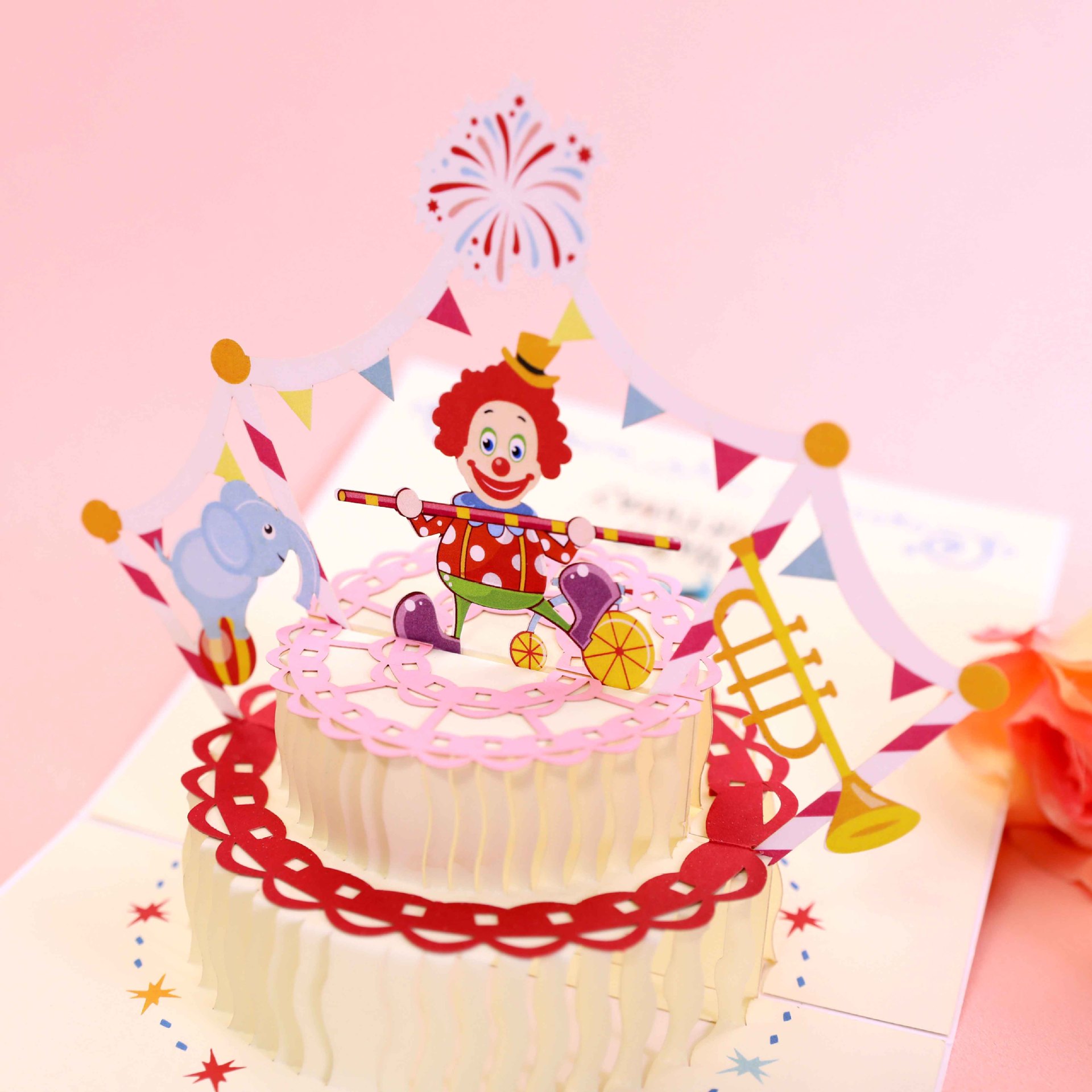 3D Three-dimensional Birthday Card Birthday Girl Child Cake Greeting Card Postcard Greeting Classmate Friend Birthday