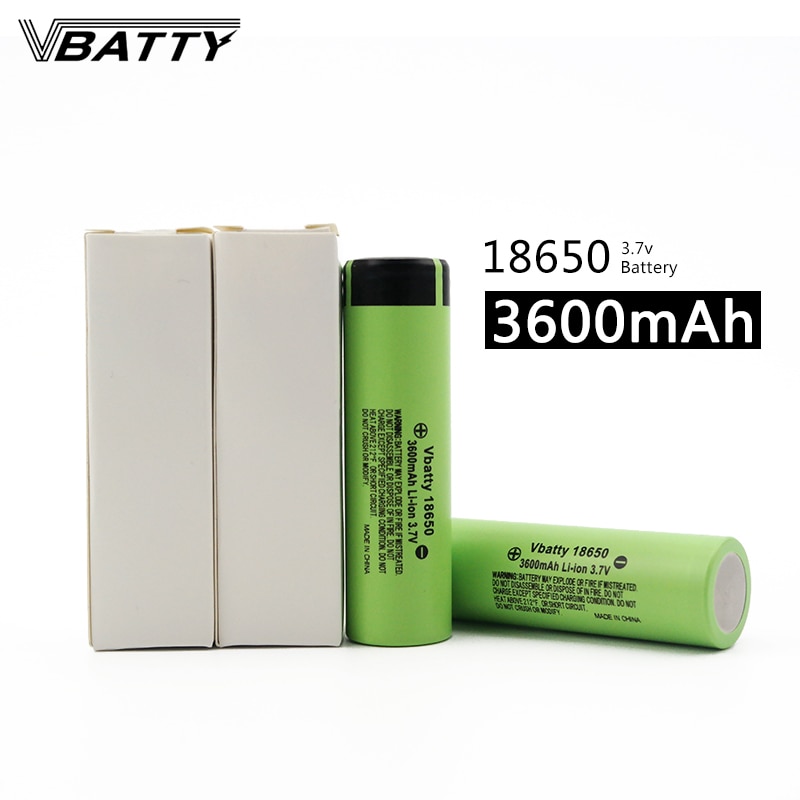 1 stk/partij Vbatty 18650 batterij 3600 mah 10A 3.7 V oplaadbare li batterij met platte top authentieke capaciteit