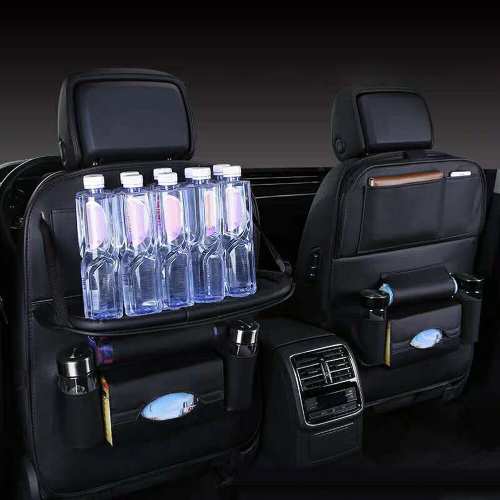 Auto Seat Cover Set Universele Multi-Pocket Seat Opknoping Opbergtas Auto Seat Cover Protector Leather Folding Houder Auto interieur