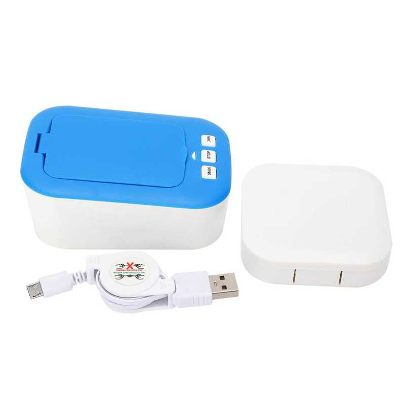 4ml MK-180 Contact Lens Ultrasonic Cleaner Micro Ultrasonic Cleaner Stainless Steel Ultrasonic Cleaning Machine 7W 5V: Blue