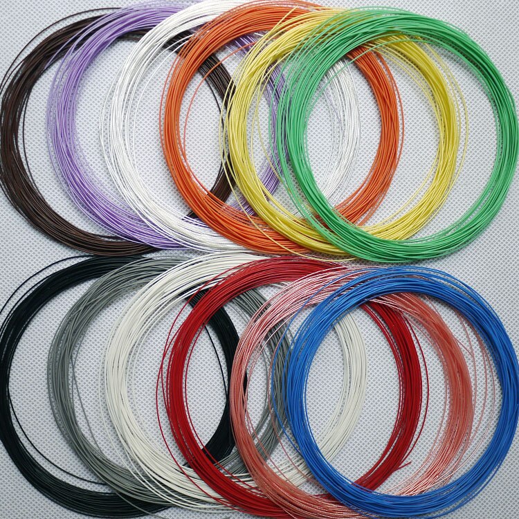 OD 0,68mm 30AWG PTFE Silber Überzogene Draht Isolierte Hohe Temperatur Weichen Elektron Kabel OFC Kupfer DIY Kopfhörer Einzigen Linie