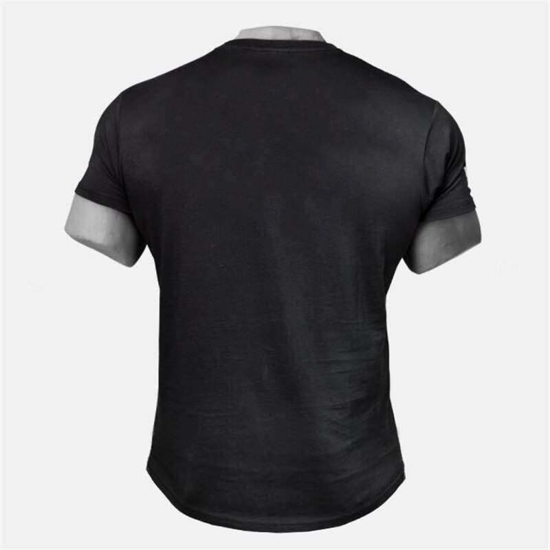 Men t shirt Spring summer Slim shirts male Tops Leisure Bodybuilding Short Sleeve Personality Tees clothing