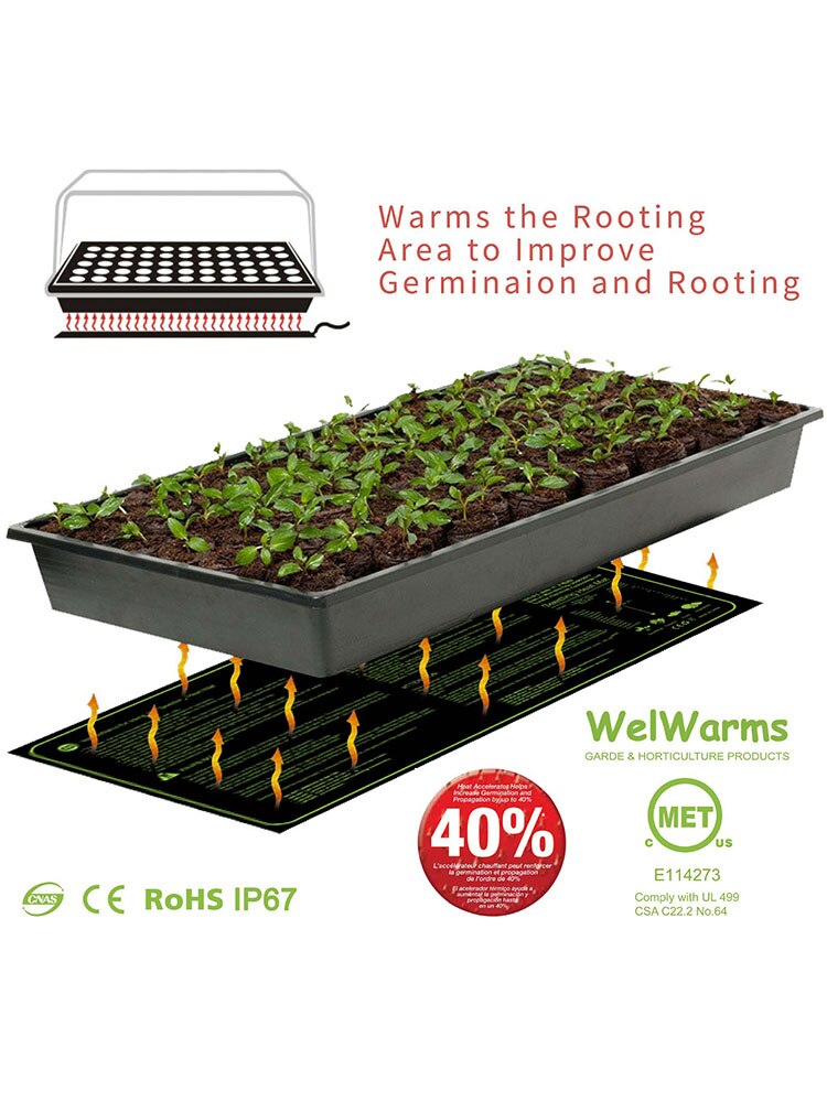 Plant Heat Mat Waterproof Durable Hydroponic Germination Heat Pad Stable And Uniform Heat Reptile Mat For Sowing Germination