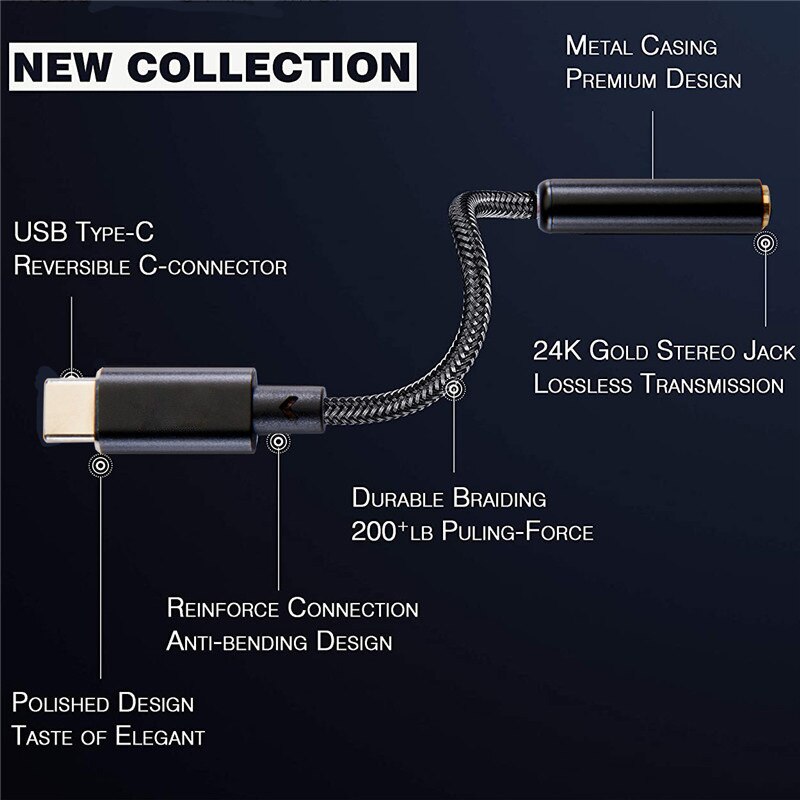 Typ C zu 3,5mm Decorder Verstärker 382khz 3,5mm typ c Kopfhörer Adapter Unterstützung 16-300 Ohm kopfhörer Hifi Decorder Adapter