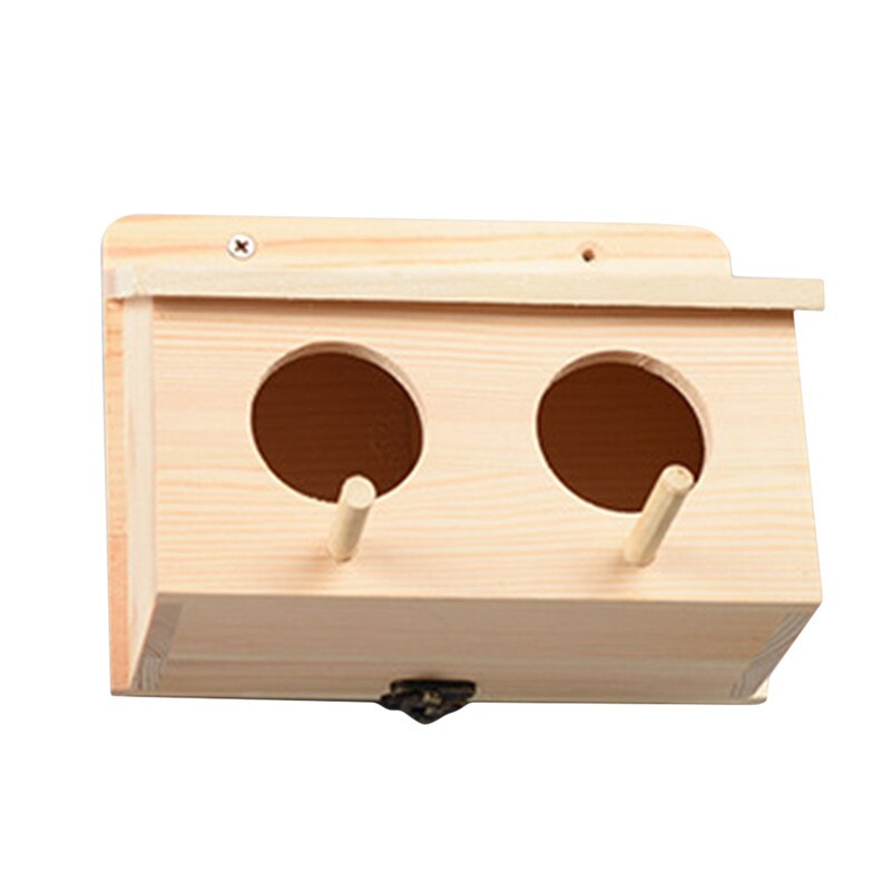Houten Mini Vogelnest Handgemaakte Milieubescherming Vogelnest Kooi Outdoor Vogelhuisje Tuin Ambachten Ornamenten: Wood color