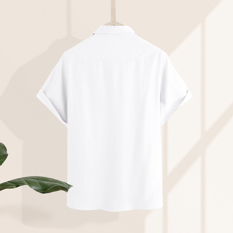 Herrskjorta enfärgad kortärmad kavaj chic sommaraffär streetwear fritidsskjortor herrmärke blus harajuku incerun