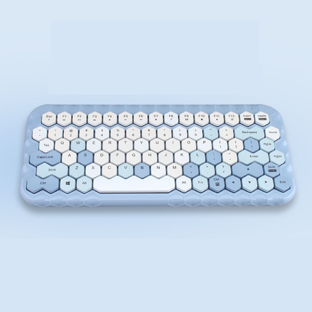 Wireless Keyboard and Mouse Combo Honeycomb Keycaps 83 Keys Keyboard and 4 Keys Mouse PC, Laptops