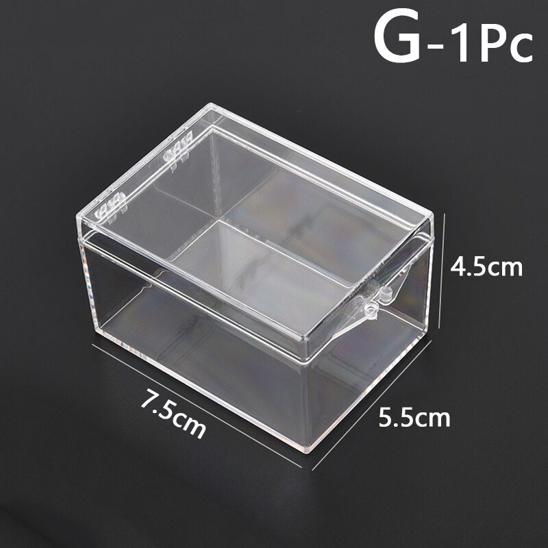 9 Sizes Transparent Small Square Clear Plastic Storage Boxes For Mini Jewelry/Beads/Crafts Case Container Display Packaging Box: G