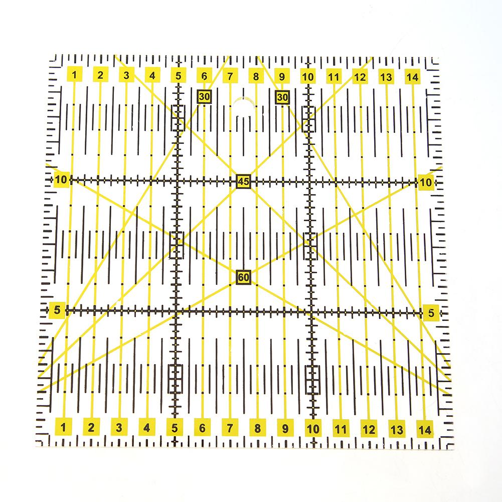 DIY Square Patchwork Feet Tailor Yardstick Cloth Cutting Rulers DIY Sewing Tool Multi-function Yardstick Cloth Cutting Ruler: B 15X15cm