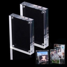 1 Pcs Transparent Photo Frame Clear View Both Sided Magnetic Acrylic Block Picture For Home Decoration