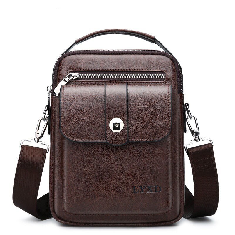 Retro Stil männer PU Business Reise Messenger Tasche EINE Vielzahl Von Stilen Einfarbig Einfache Und Vielseitige Schulter Tasche: brown  New