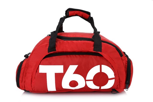 Sac de sport T60 hommes femmes Fitness formation sacs à dos multifonctionnel voyage/bagages épaule sacs à main étanche Gym sacs de sport: Rouge