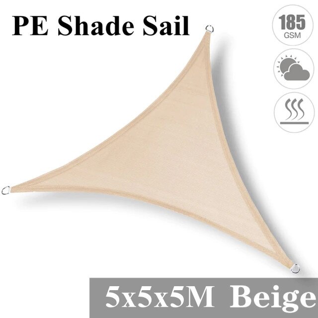 5x4M 3x2M Grau Rechteck HDPE Sonne Sonnensegel Baldachin UV Block Markise Für draussen terrasse Garten Hinterhof Gewächshaus Schatten Tuch: Beige 5x5x5M