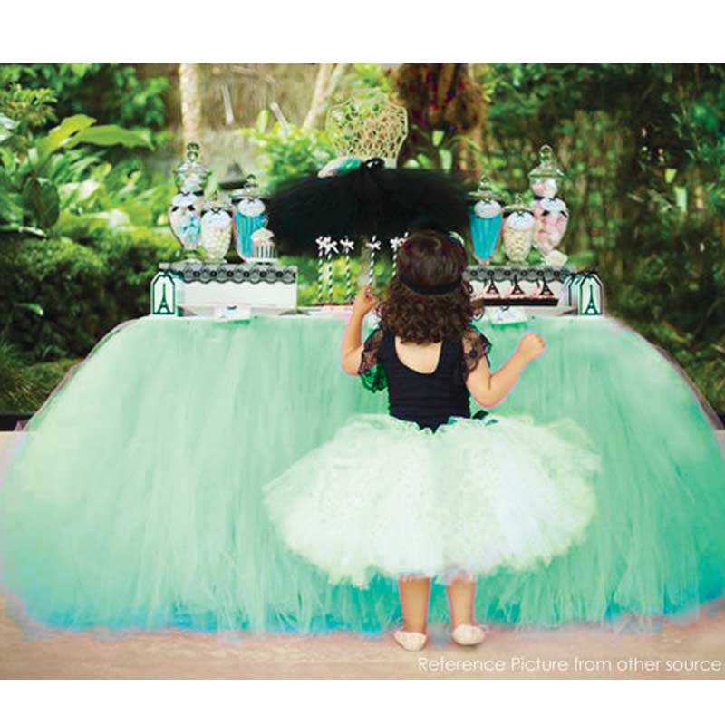 Wedding Party Tutu Table Skirt Tableware Cloth Baby Shower Party Home Decor Table Skirting Birthday Party 100x80cm