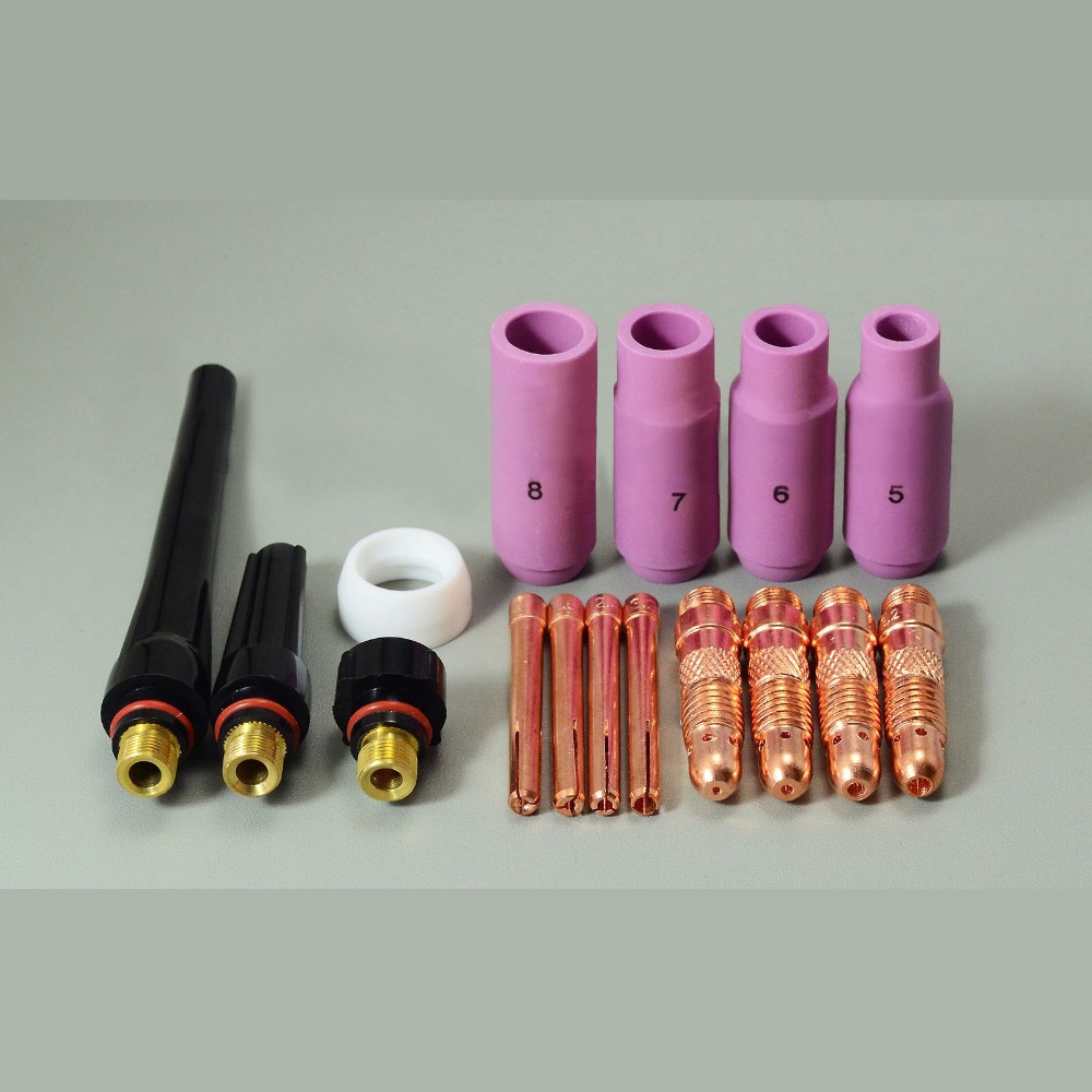 TIG KIT & WP SR 17 18 26 Series TIG Welding Torch Consumables Accessories 18CG Welding tools 16PK