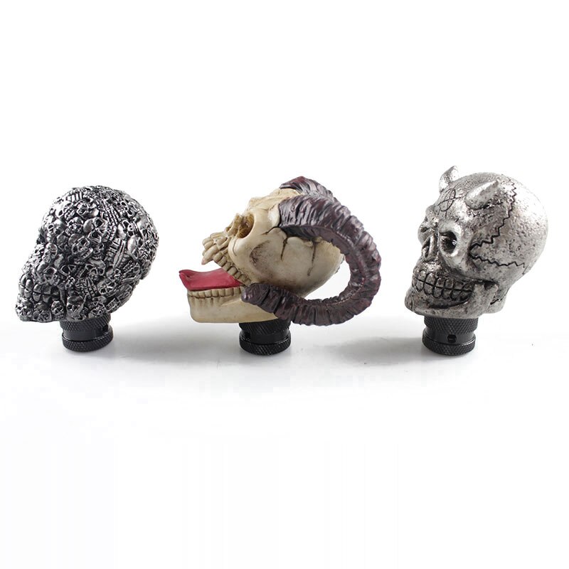 Pomo de cambio de marchas con cabeza de calavera para coche, palo Manual Universal para camión, perilla de resina, SFN045