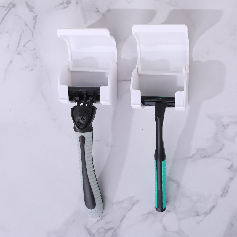 Mannen Scheermeshanger Scheerapparaat Houder Opslag Badkamer Accessoires Plastic Wit Gratis Punch HookWall Zuignap Borstel Mes Houder