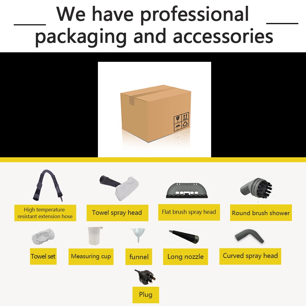 Handheld Steam Cleaner Multi-Purpose Pressurized Portable Steamer with 9-Piece Accessory Set for Bathroom Kitchen Surfaces Car