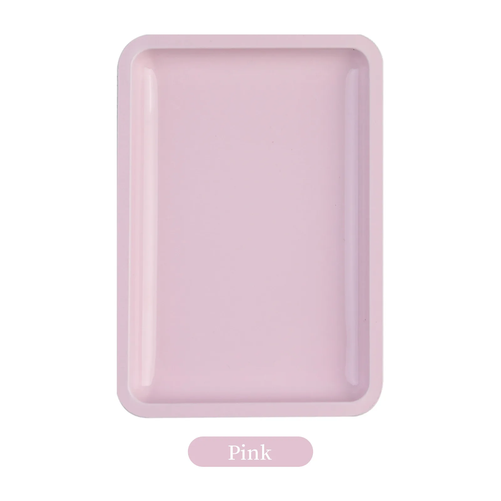 1PC Platz Kosmetische Ablage Nagel Kunst Manikübetreffend Platte Pinzette Schermaschinen Stifte Container Falsche NäGel Gericht Werkzeuge beautilux tablett: Rosa