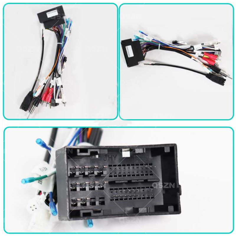 QSZN DVD Canbus Box FT-SS-05/RP5-FT-003 For FIAT 500X/ EGEA/TIPO/Strada/UNO/TORO Android 2 din Harness Wiring Cables Car Radio: green